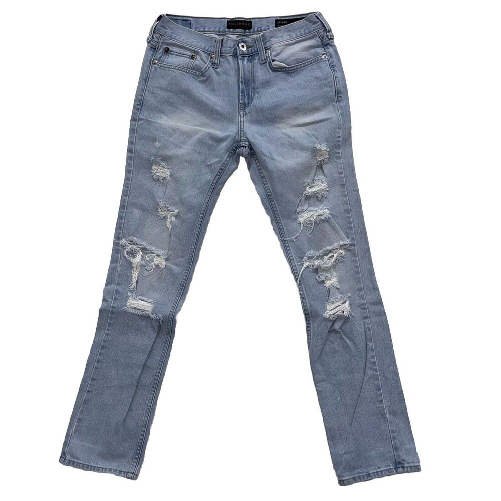 Bullhead Skinny Distressed Denim Jeans Mens Size 29 X 30 Blue